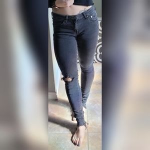 &Denim Jeans, size 28/32, super skinny, faded black